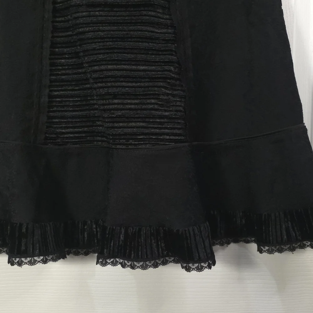 Kollontai Gothic Lolita Lace & Mesh Mini Dress Velvet Back Size L - Picture 7 of 10